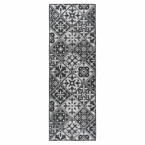 Konyhai futószőnyeg, klasszikus mintázatú, sötétszürke, poliészter, 60x180 cm - POPOTTE - Butopêa kép