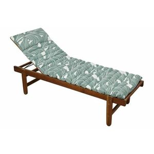 Matrac napozóágyhoz, levélmintás, pamut - poliészter, zöld - fehér, 60x180 cm - AKITA - Butopêa kép