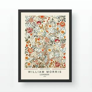 Falikép, virágok, piros - narancssárga - bézs, 35x45 cm - WILLIAM MORRIS - Butopêa kép