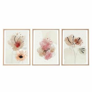 Falikép szett, 3 db, virágok, rózsaszín - bézs, 50x70 cm - TRIO - Butopêa kép