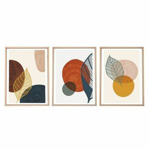 Falikép szett, 3 db, levelek - körök, többszínű, 50x70 cm - TRIO - Butopêa kép