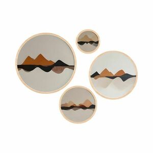 Falikép szett, kör alakú, 4 db, hegyek, barna - bézs - fekete, 45x45 cm - TRIO - Butopêa kép
