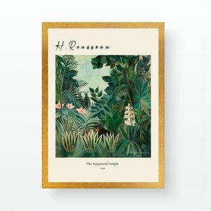 Falikép, festményt ábrázoló, H. Rousseau, zöld - kék, 55x75 cm - Butopêa kép