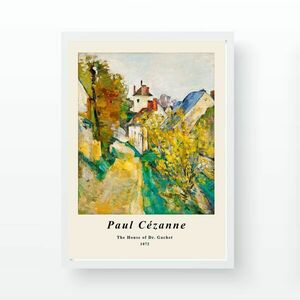 Falikép, festményt ábrázoló, Cézanne, zöld - kék - sárga, 55x75 cm - Butopêa kép