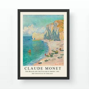 Falikép, festményt ábrázol, Monet, kék - sárga - rózsaszín, 35x45 cm - Butopêa kép