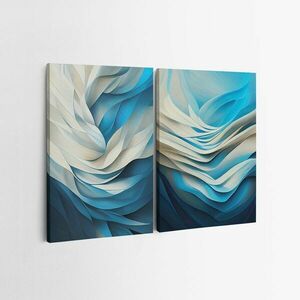 Falikép szett, 2 db, ezüst - kék - fehér, 70x100 cm - Butopêa kép
