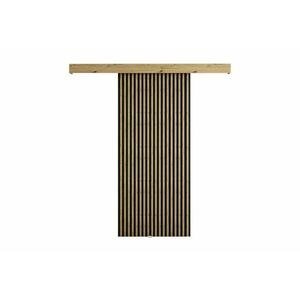 RODEN tolóajtó - tölgy kézműves/fekete / IGEN kép