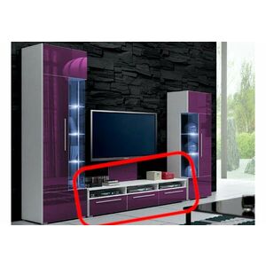 LUGANO TV asztal - fehér / lila fényes kép