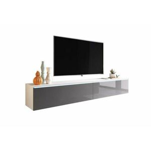 MENDES D TV asztal - fehér/szürke fényes / NEM / 180 kép