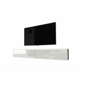 MENDES D TV asztal - fehér/fehér fényes / NEM / 180 kép