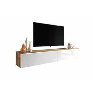 MENDES D TV asztal - tölgy wotan/fehér fényes / IGEN / 180 kép