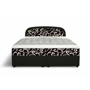 BARIKO kárpitozott ágy - fekete/fehér/lila / 160x200 / felső matraccal kép