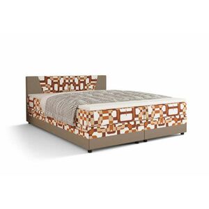 MOLENA kárpitozott ágy - narancs/krém / 180x200 / felső matrac nélkül kép