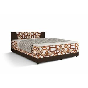 MOLENA kárpitozott ágy - narancs/barna / 140x200 / felső matrac nélkül kép