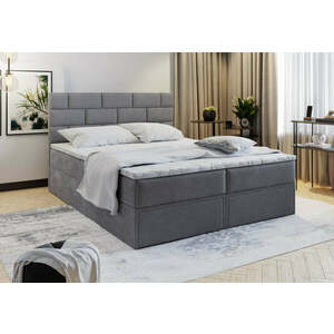 MARINOS kárpitozott boxspring ágy - szürke / 180x200 kép