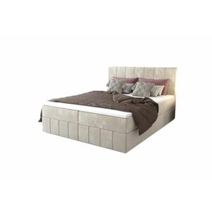HAMAN 2 kárpitozott boxspring ágy - Krém / 160x200 kép