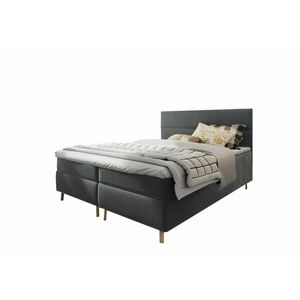 LANTA kárpitozott boxspring ágy - szürke / 160x200 kép