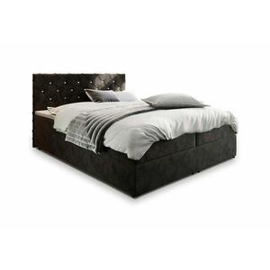 IRANA kárpitozott boxspring ágy - fekete / 180x200 kép