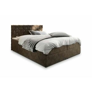 IRANA kárpitozott boxspring ágy - barna / 180x200 kép