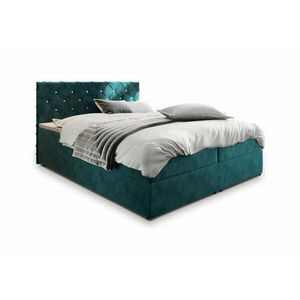 IRANA kárpitozott boxspring ágy - zöld / 180x200 kép