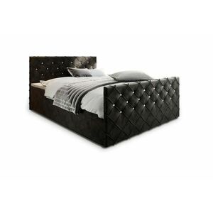 MINDY kárpitozott boxspring ágy - fekete / 160x200 kép