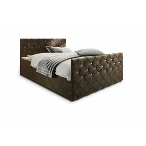 MINDY kárpitozott boxspring ágy - barna / 160x200 kép