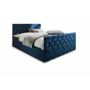 MINDY kárpitozott boxspring ágy - kék / 180x200 kép