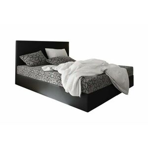 Kárpitozott boxspring ágy ELONA - fekete/szürke / 140x200 kép