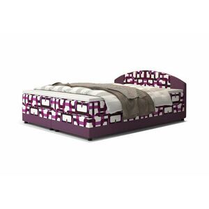 Kárpitozott boxspring ágy ORAN - lila/rózsaszín / 140x200 kép