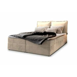 LINTO boxspring kárpitozott ágy - Krém / 140x200 kép