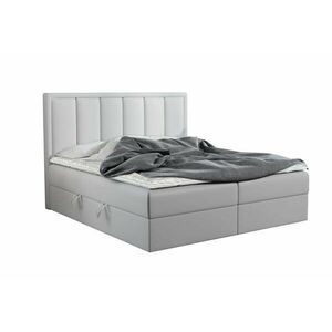 FRANIA kárpitozott boxspring ágy - fehér öko-bőr / 140x200 kép