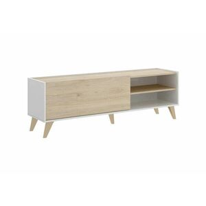 NESTE TV asztal - fehér/természetes kép