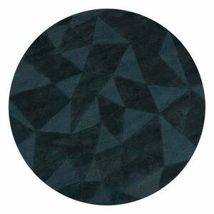 Kékeszöld kézi szövésű gyapjú kerek szőnyeg ø 160 cm Shard Teal – Flair Rugs kép