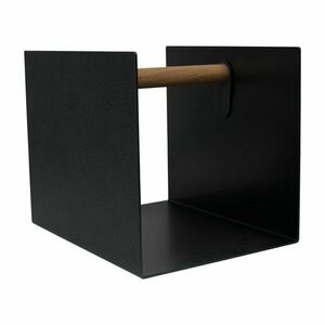Fekete-antracitszürke dekoratív fém-öko bőr tárolódoboz 32x38x31 cm Hippo – LIND DNA kép