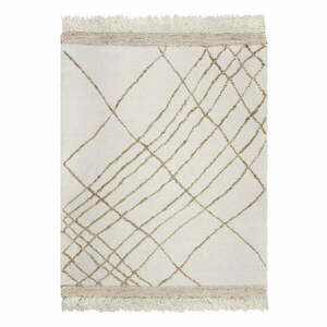 Krémszínű kézi szövésű gyapjúkeverék szőnyeg 200x300 cm Astera Linear – Flair Rugs kép
