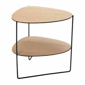 Natúr színű fém dohányzóasztal 37x44 cm Curve Double Wood – LIND DNA kép