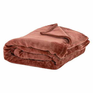 Téglavörös mikroplüss ágytakaró 220x240 cm Plaid – Tiseco Home Studio kép