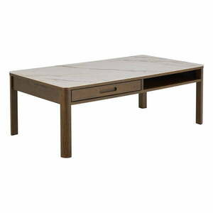 Bézs-sötétbarna dohányzóasztal kerámia asztallappal 70x130 cm Southampton – Actona kép
