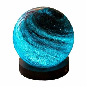 Sötét natúr színű LED asztali lámpa üveg búrával (magasság 9 cm) Stellar Ocean – Gingko kép