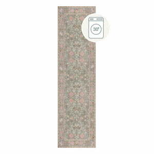 Világoszöld mosható futószőnyeg 60x230 cm Una Floral – Flair Rugs kép