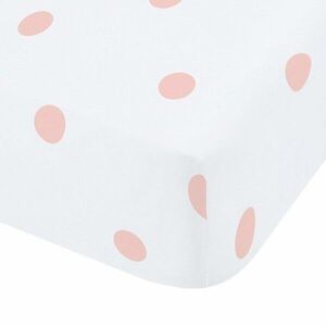 Fehér-rózsaszín gumis flanel lepedő 135x190 cm Polka Dot – Catherine Lansfield kép