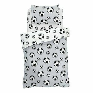 Világosszürke kétszemélyes fleece gyerek ágyneműhuzat 200x200 cm Football – Catherine Lansfield kép