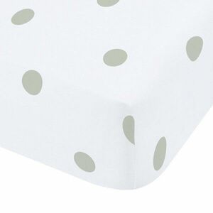 Fehér-zöld gumis flanel lepedő 135x190 cm Polka Dot – Catherine Lansfield kép