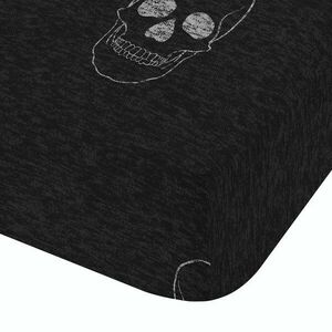 Sötétszürke gumis kétszemélyes gyerek lepedő 135x190 cm Skulls – Catherine Lansfield kép