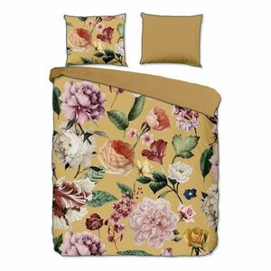 Okkersárga kétszemélyes-hosszabbított pamut-szatén ágyneműhuzat 240x220 cm Fiori – Descanso kép