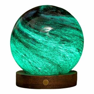 Sötét natúr színű LED asztali lámpa üveg búrával (magasság 13 cm) Stellar Ocean – Gingko kép