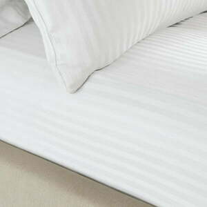 Fehér gumis damaszt lepedő 150x200 cm Satin Stripe – Catherine Lansfield kép