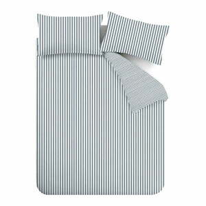 Kék kétszemélyes-hosszabbított flanel ágyneműhuzat 230x220 cm Stripe – Catherine Lansfield kép
