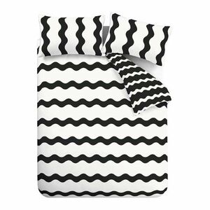Fekete-fehér kétszemélyes ágyneműhuzat 200x200 cm Waves – Sassy B kép