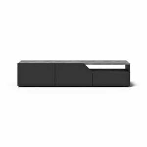 Fekete TV-állvány beton dekorral 180x38 cm Verone – TemaHome kép